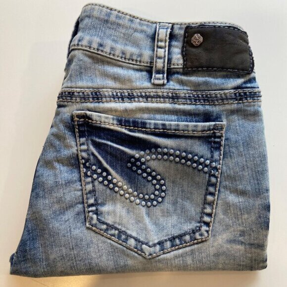 Silver Jeans silver Suki Women Medium Rise Straight Leg Jeans 32 Bleach tie dye - Picture 4 of 11